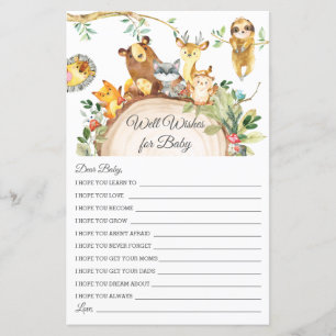 Waldflächen Brunnen Wünsche für Babyduschkarte