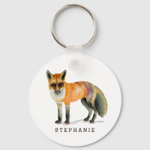 WaldFoxWatercolor personalisiert Schlüsselanhänger