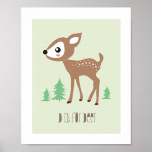 Waldfreunde – D steht für Hirsch Kunstdruck Poster