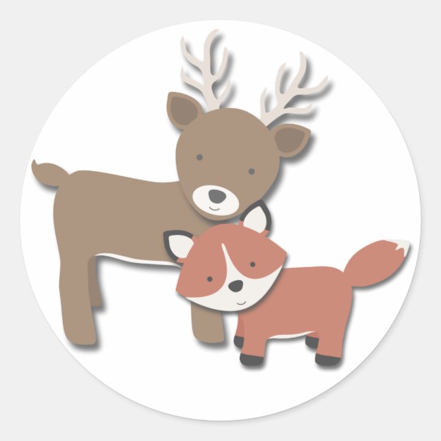 Waldfreunde {Hirsch & Fox} | Aufkleber (Vorderseite)