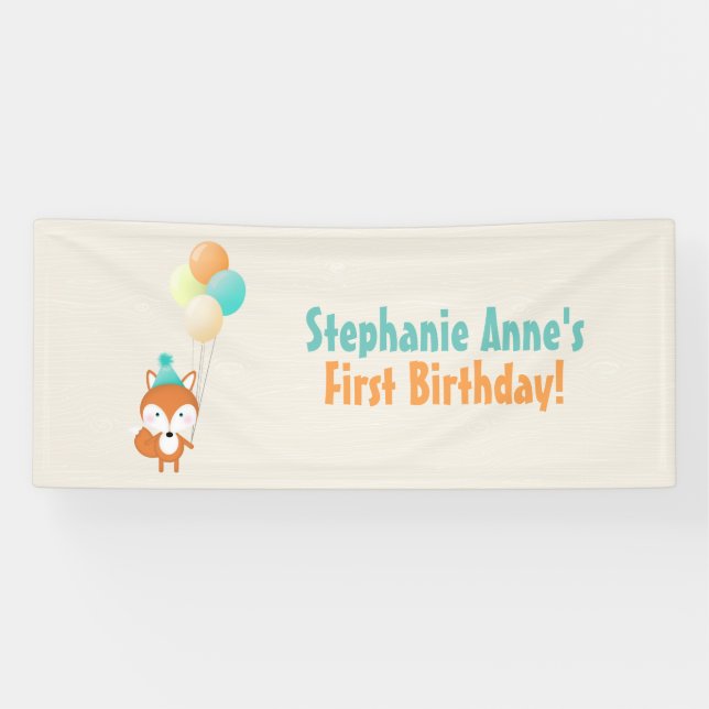 Waldfuchs mit Balloons Banner (Horizontal)
