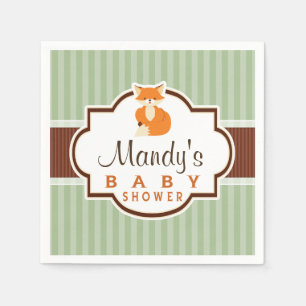 Waldfuchs; Orange, Hülle, Braun-Babydusche Serviette