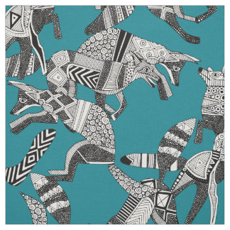 Waldfuchs Party aquamarin blau Stoff