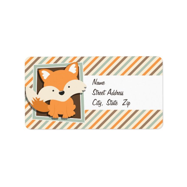 Waldfüßer; Beutel grün, orange, braune Streifen Adressaufkleber (Vorne)