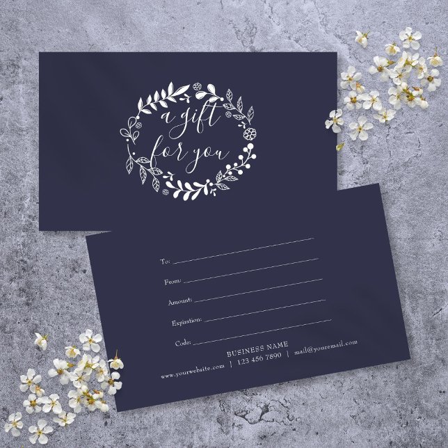 Waldgarland Navy Blue Geschenkgutschein (Woodland Garland Navy Blue Gift Certificate)