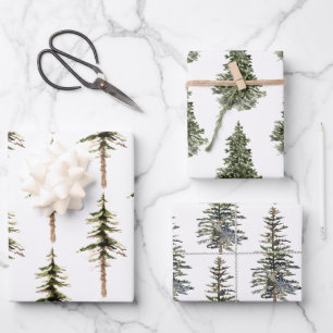 Waldgebiet Pine Cedar Tree Wald Wrapping P Geschenkpapier Set