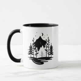 Waldgebirge Silhouette Tasse