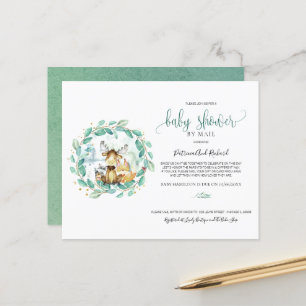 Waldgrün-Babyshower-Einladungen per Post