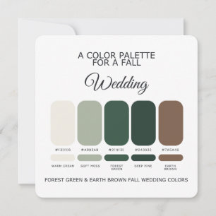 Waldgrün Erde Braun Herbst Hochzeitspalette Karte