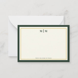 Waldgrün Gold Monogramm Professional Persönlich Mitteilungskarte