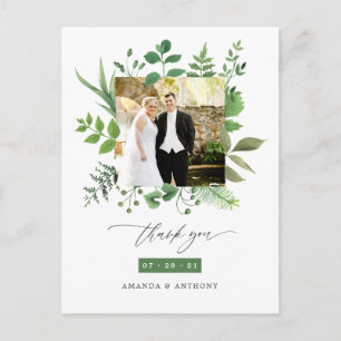 Waldgrün Hochzeit Vielen Dank Postkarte