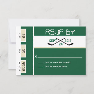 Waldgrün-Hockey-Karten-Hochzeit UAWG RSVP Karte