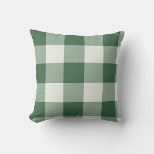 Waldgrün kariert, große Büffel-Gingham Kissen