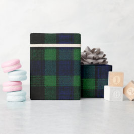 Waldgrün-Navy-Tief-Tartan-Kiefer-Karomuster Geschenkpapier