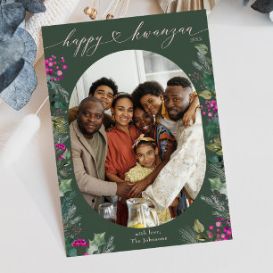 Waldgrün Rustikale Botanicals Kwanzaa Feiertagskarte