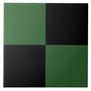 Waldgrün-schwarzes Schachbrettmuster Fliese