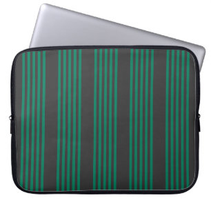 Waldgrün und Holzkohlefieber-Streifen Laptopschutzhülle