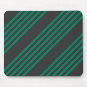 Waldgrün und Holzkohlefieber-Streifen Mousepad
