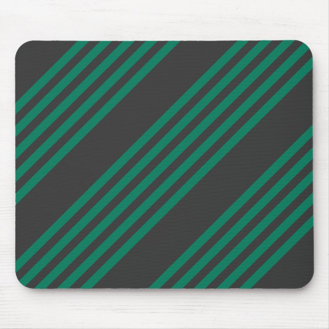 Waldgrün und Holzkohlefieber-Streifen Mousepad (Vorne)