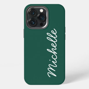Waldgrün und weißer kundenspezifischer kursiver Na iPhone 13 Pro Hülle