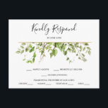 Waldgrün Wedding RSVP Postcard Postkarte<br><div class="desc">Passen Sie diese schöne Hochzeitspostkarte einfach mit Ihren Hochzeitsinformationen an. Ihre Gäste können ihre Auswahl treffen und diese schnell in der E-Mail ablegen!</div>