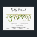 Waldgrün Wedding RSVP Postcard Postkarte<br><div class="desc">Passen Sie diese schöne Hochzeitspostkarte einfach mit Ihren Hochzeitsinformationen an. Ihre Gäste können ihre Auswahl treffen und diese schnell in der E-Mail ablegen!</div>