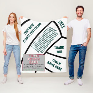 Waldgrün, Weiße Geschenke für Volleyball-Traine Fleecedecke