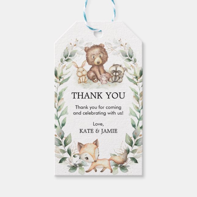 Waldgrün Wreath Baby Duwer Favoriten Geschenkanhänger (Vorderseite)