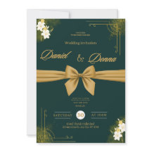 Waldgrüne Efeu-Ornament-Hochzeitseinladung