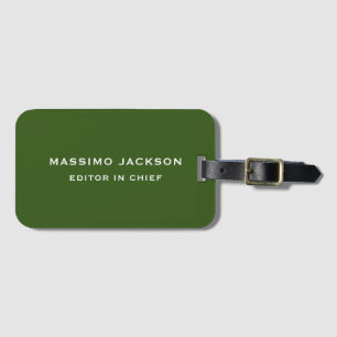 Waldgrüne elegante minimalistische einfache Elegan Gepäckanhänger