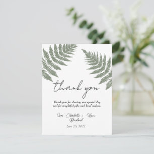 Waldgrüne Farne Hochzeit Danke