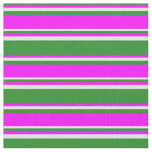 Waldgrüne, Fuchsia- und leichte Cyan-Streifen Stoff