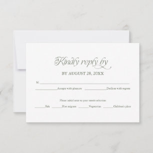 Waldgrüne Hochzeits-RSVP-Antwortkarte elegant RSVP Karte