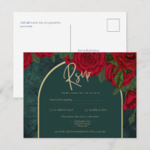 Waldgrüne Rote Rosen Winterhochzeit