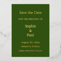 Waldgrüne Save the Date-Foil-Einladung