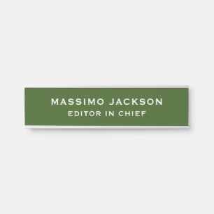 Waldgrüne schlichte elegante minimalistische chic türschild