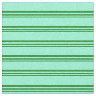 Waldgrüne und Aquamarine-farbene Linien Stoff