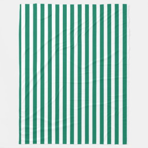 Waldgrüne und weiße Bonbonstreifen Fleecedecke