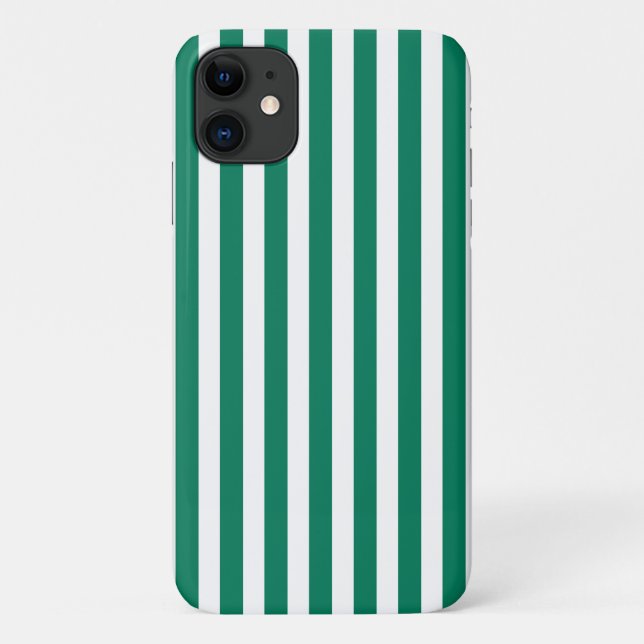 Waldgrüne und weiße Streifen aus Süßigkeiten Case-Mate iPhone Hülle (Rückseite)
