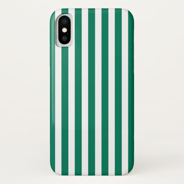 Waldgrüne und weiße Streifen aus Süßigkeiten Case-Mate iPhone Hülle (Rückseite)