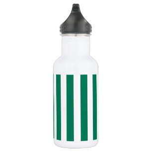 Waldgrüne und weiße Streifen aus Süßigkeiten Edelstahlflasche