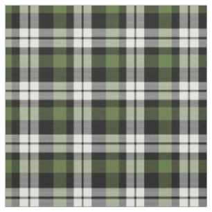 Waldgrüner Schwarz-weißer Tartan-Quadrat-Muster Stoff