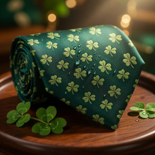 Waldgrüner Shamrock Krawatte