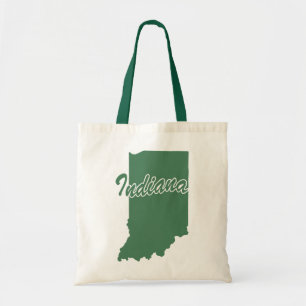 Waldgrüner Staat von Indiana Shape Tote Bag Tragetasche
