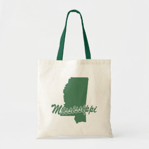 Waldgrüner Staat von Mississippi Form Tote Tasche