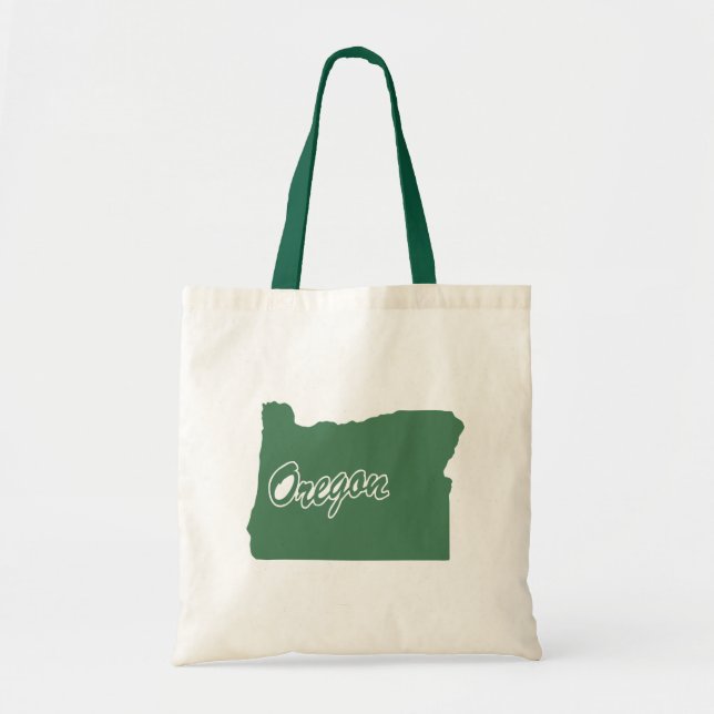 Waldgrüner Staat von Oregon Form Tote Tasche (Vorne)