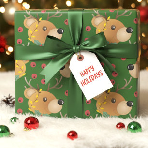 Waldgrüner Weihnachts-Teddybär Geschenkpapier