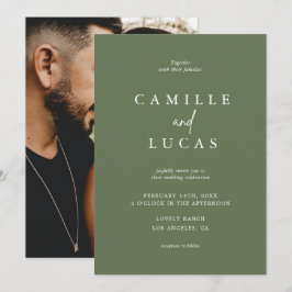 Waldgrünes Foto Einladung zur Hochzeit