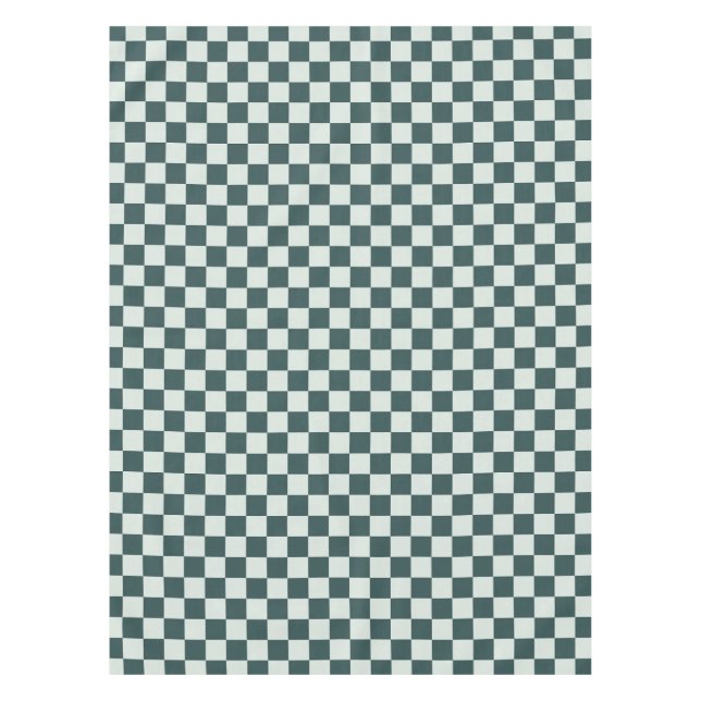 Waldgrünes Moos-Schachbrettmuster Tischdecke (Vorderseite)