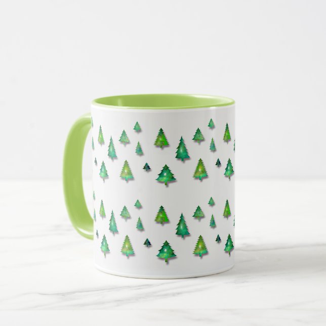 Waldgrünes Muster. Tasse (Vorderseite Links)